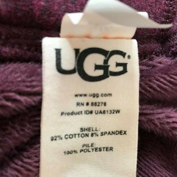 UGG Fleece Cozy Cape Poncho, Burgundy Purple L - Picture 7 of 8